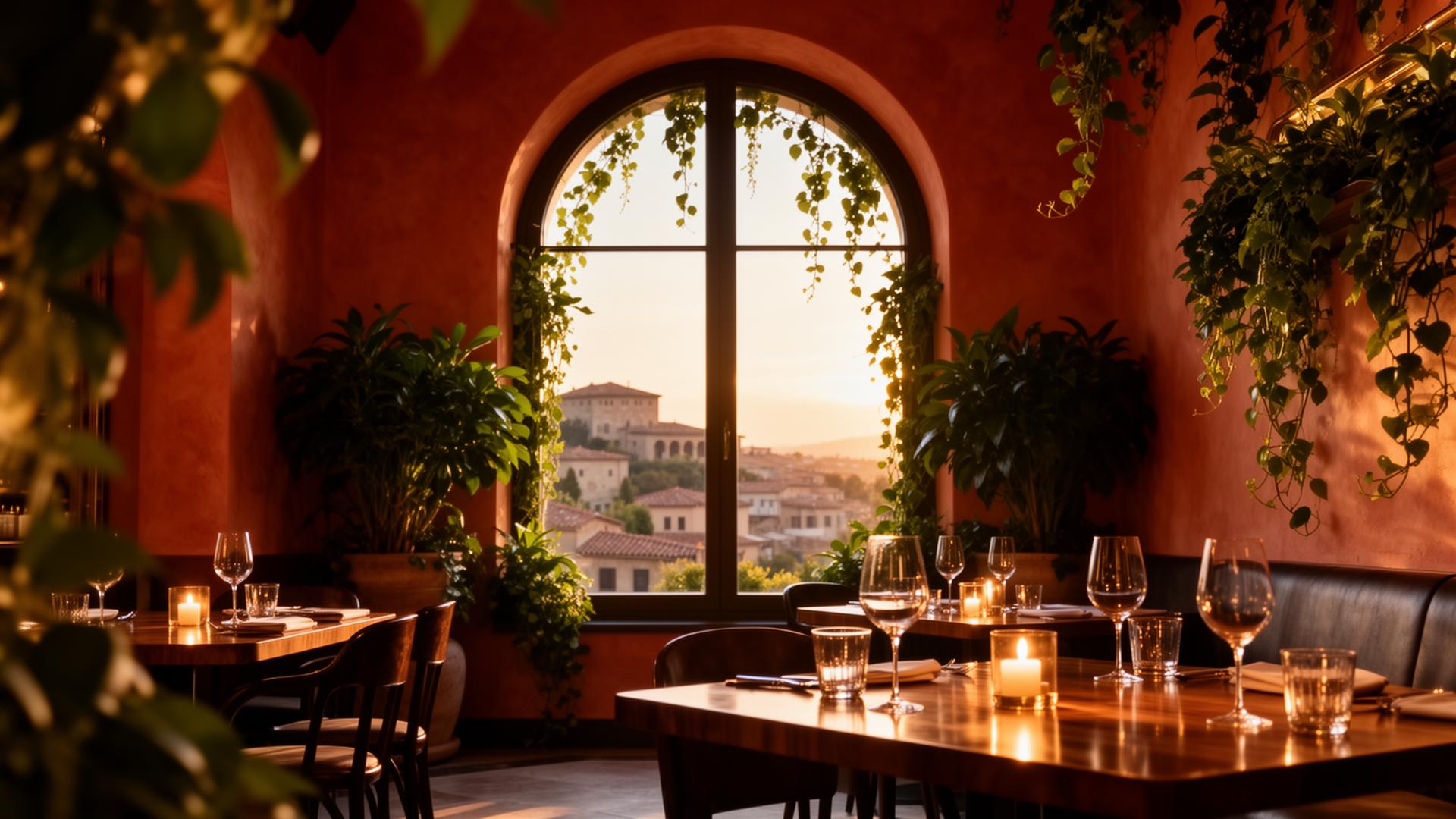 Warm, atmospheric hospitality interior